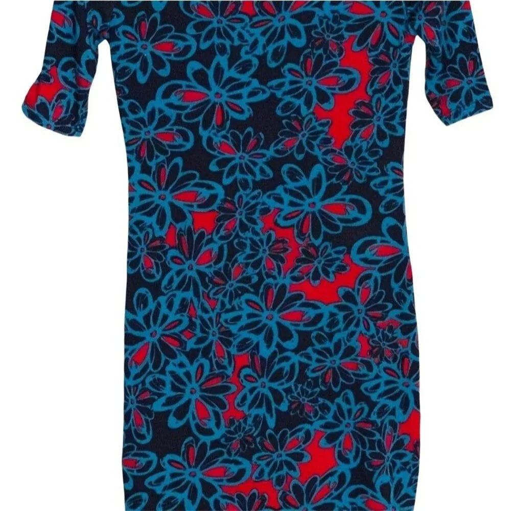 LuLaRoe Womens Floral Print Short Sleeve Dress - Picture 2 of 3